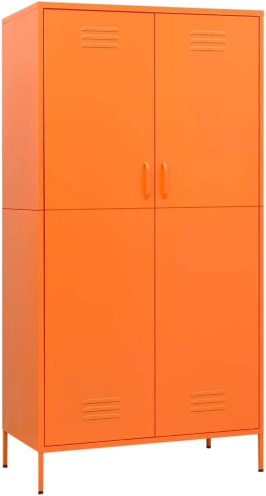 vidaXL Kleiderschrank Garderobenschrank Dielenschrank Schlafzimmerschrank Stahlschrank Lagerschrank Mehrzweckschrank Schrank Orange 90x50x180cm Stahl