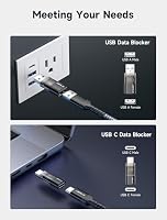 JSAUX USB Datenblocker & USB C Datenblocker, Nur Laden, 4er-Pack, Schwarz – Ansicht 3