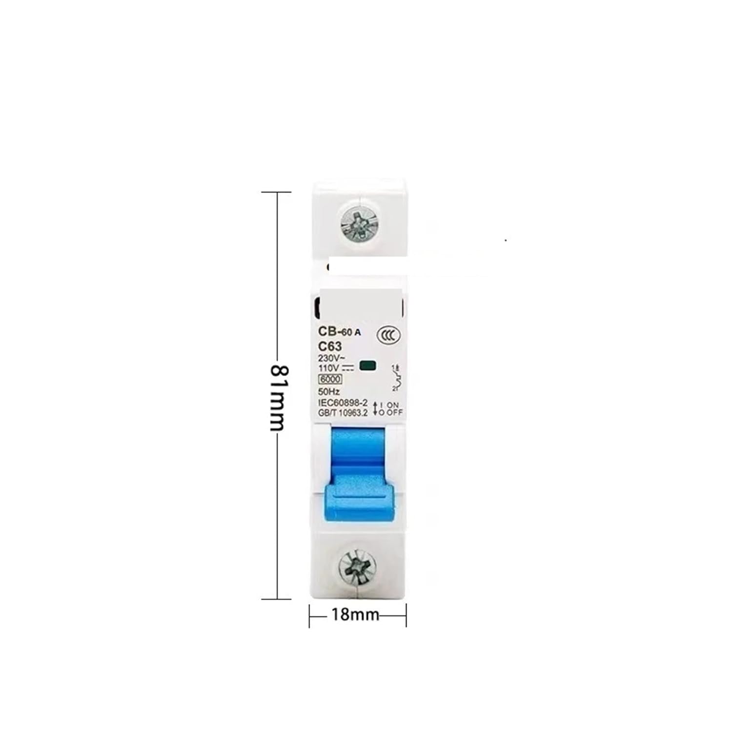 63A 125A DC 110V 220V AC 230V 400V Miniature DIN Circuit Breaker 1Pcs(1P DC 12-110V,32A)