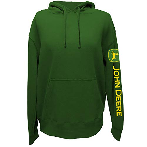 John Deere Solid Hoodie with Logo on Sleeve
