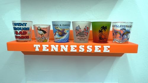 Image of Lighted LED Shot Glass Shelf (Orange)