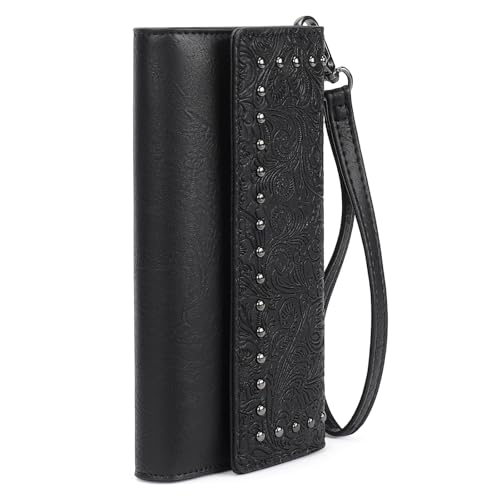 FALAN MULE Wallets for Women Trifold Wristlet Wallets Large Capacity RFID Blocking Ladies Purse Credit Card Holder