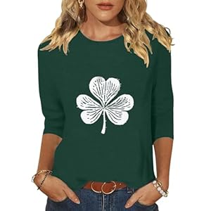 Womens 34 Length Sleeve Tops Crew Neck Basic Tees Shirts Casual Loose Fit Blouses