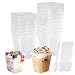 Produktbild Foydream Dessertgläser Plastik 150 ml, 50 Stück Desserttassen Eckig Dessertbecher mit Löffeln DIY Dessertschalen Wiederverwendbar für Eis Pudding Mousse Party Picknick
