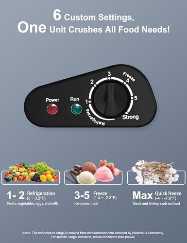 Image of 5.0 Cu.Ft Chest Freezer with 2 Removable Baskets - Energy Efficient and Ultra-Quiet Deep Freezer w /6 Temp - Manual Defrost, Free Standing Top Open Door for Home Garage Basement - Black