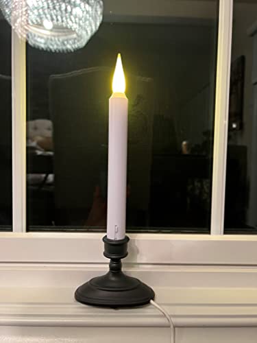 612 Vermont Led Electric Window Candles With Sensor Dusk To Dawn, Warm White Flicker Flame Or Steady On, Usb Low Voltage Adapter (4, Antique Bronze) #TOP6