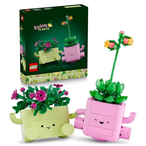 LEGO Botanicals Piante Dondolanti - Set di Fiori Artificiali con 2 Piante Finte e 2 Vasi Color Pastello - Decorazione da Camera da Letto Fai da Te - Idea Regalo per Bambine da 9 Anni e Adulti - 11506