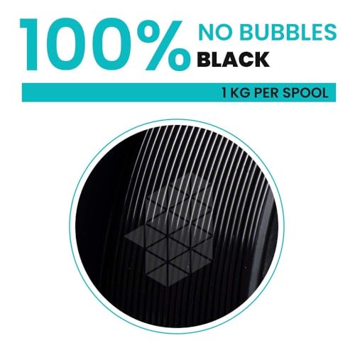 Image of Tesseract Premium PETG 1.75mm 3D Printing Filament | Dimensional Accuracy + /- 0.03mm | Compatible with Most FDM Printers | 1 KG 3D Printer Filament - Black (Quantity 1)