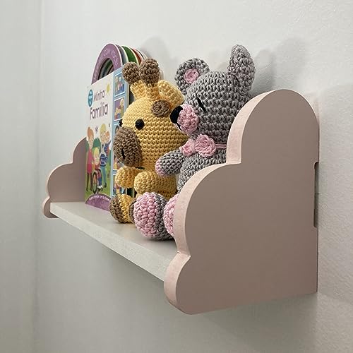Prateleira infantil decorativa nuvem rosa