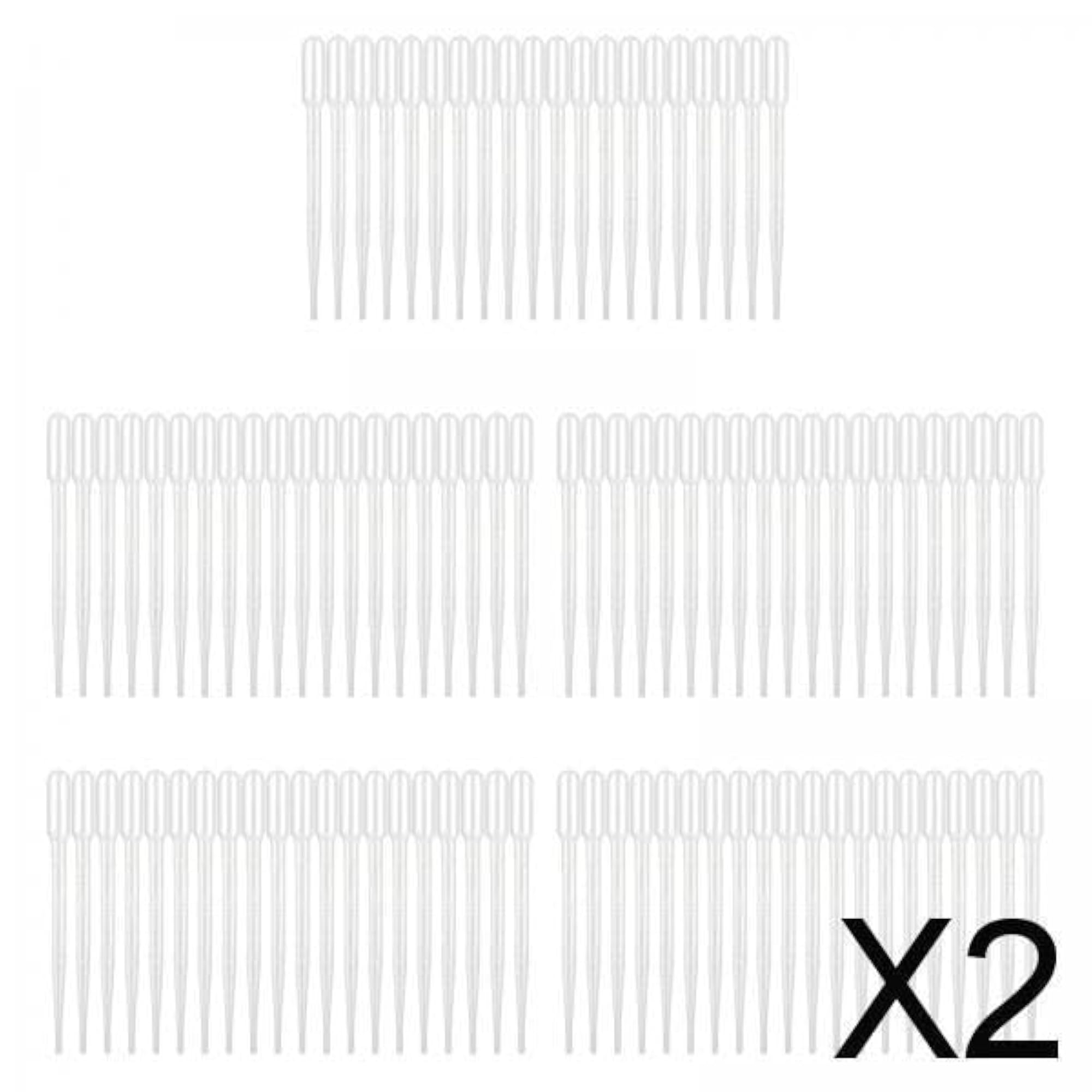 2x100 Pieces Disposable Eye Dropper Transfer Graduated Pipettes