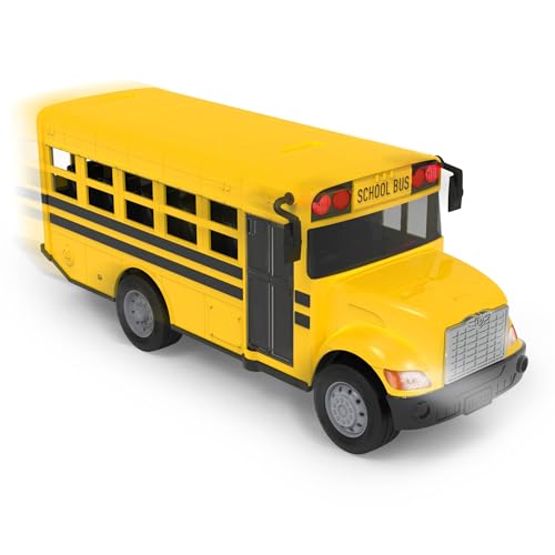 Driven by Battat 20" Yellow School Bus Toys for Toddlers 3-5, Sounds,Lights