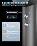 LKV Hair Dryer, 110,000 RPM Brushless Motor 200 Million Ionic Hairdryer, Negative 57dB Low Noise Professional Blow Dryer, Lightweight Hairdryer Fast Drying, Low Noise, Anti Frizz for Women & Men-Gray - Image 3