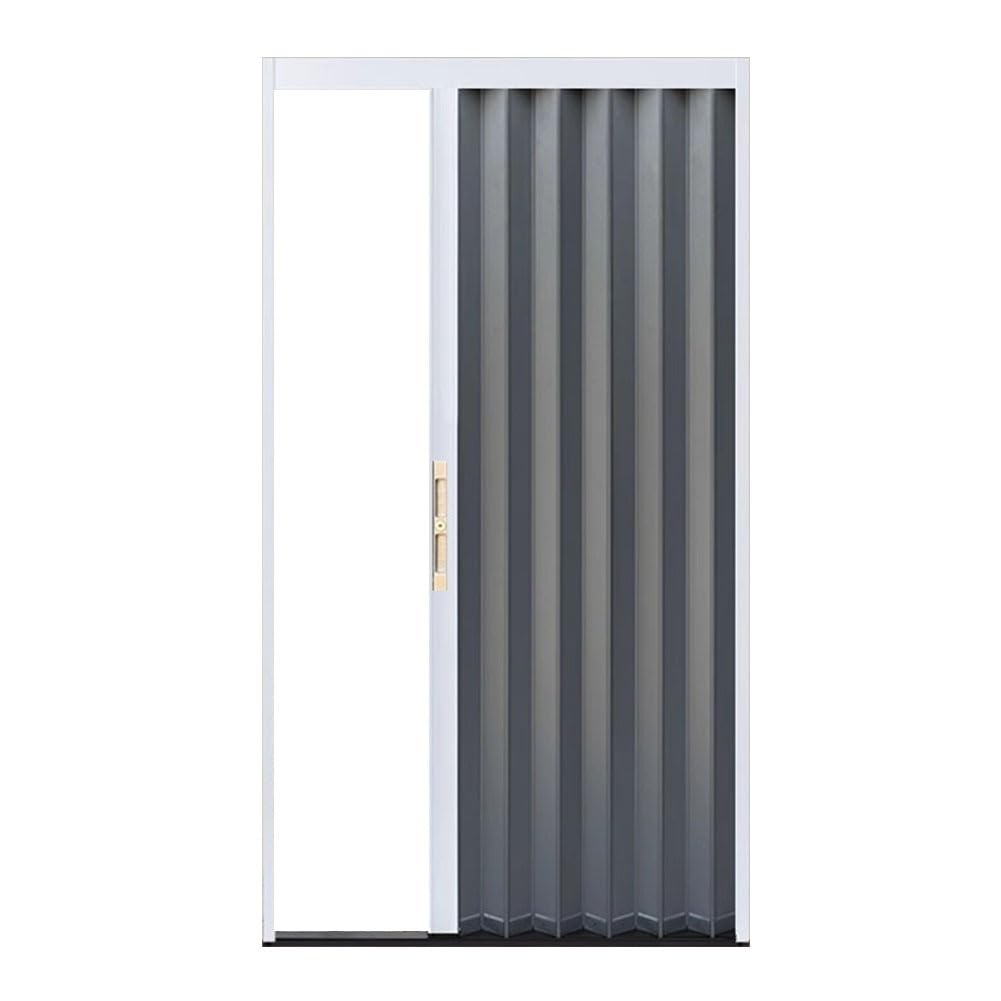 Interior Accordion Door, Waterproof and Heat Insulation, Sliding Door for Bedroom, Bathroom, Kitchen, Office(Gray Left,1860x2030mm)