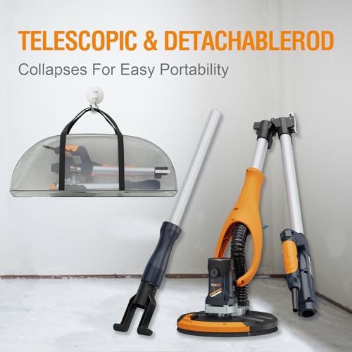 MAXXT 180° Swivel Head Plasterboard Sander – Telescopic Handle (1.2m-1.7m) with Dust Extraction, Corner Side Disc, Constant Power & 5-Speed Memory | Includes 6 Sanding Discs 3 MAXXT 180° Swivel Head Plasterboard Sander – Telescopic Handle (1.2m-1.7m) with Dust Extraction, Corner Side Disc, Constant Power & 5-Speed Memory | Includes 6 Sanding Discs - Image 3