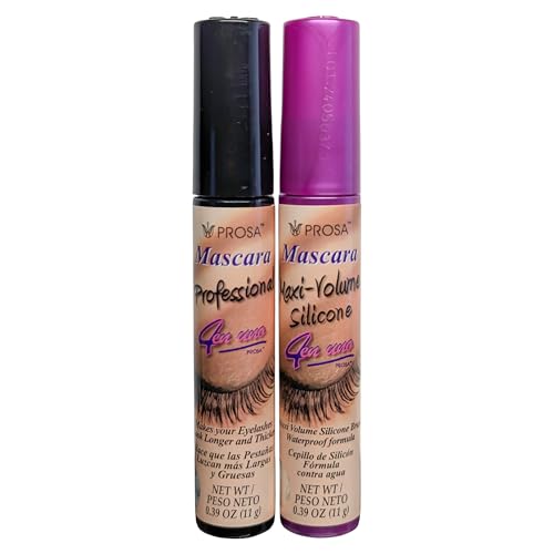 Pro Mascara Professional & Maxi-Volume Silicone Waterproof Set, 0.39 oz (11 g) Each