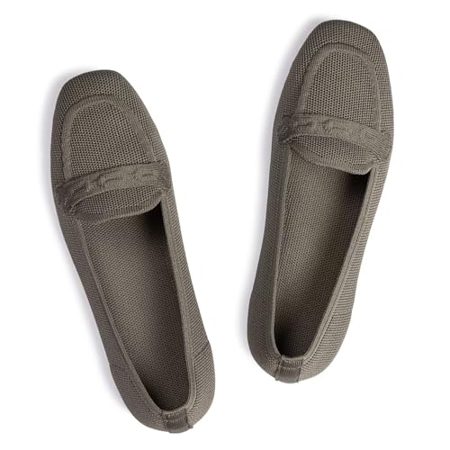 Image of Frank Mully Women's Loafer Flats Square Toe Comfortable Office Work Shoes, Cute Penny Loafer Slip On Walking Driving Shoes