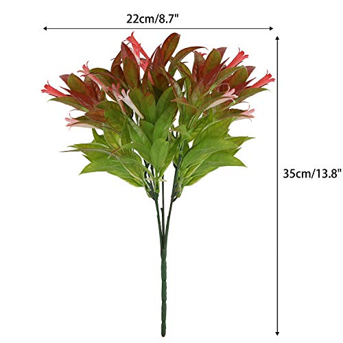 Klemoo Artificial Flowers 8Pcs Fake Red Spray Morning Glory Plants Shrubs Greenery Bouquet For Your Home Kitchen Table Centerpieces Arrangements Indoor Outdoor Fall Decorations #TOP5