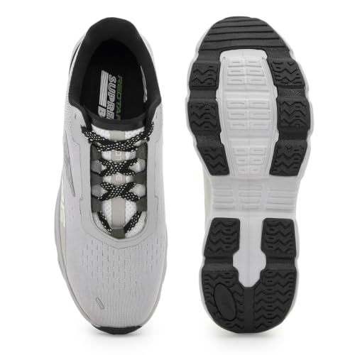 Image of Red Tape Men's Sneakers Black Grey Knitted Textile Round Lace-Up