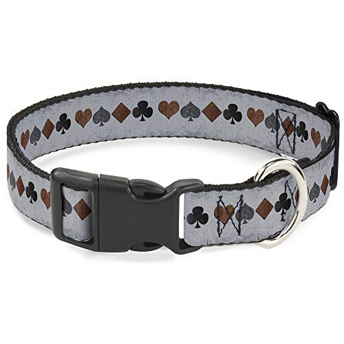 Collar ajustable Buckle Down gris para paseos diarios cómodos con perros pequeños 2