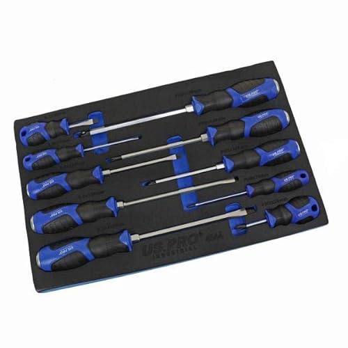 US PRO INDUSTRIAL 10pc Premium Screwdriver Set Slotted & Phillips Screwdrivers 4544
