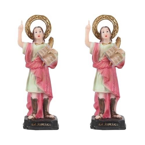 TWO TIGERS Figura de São Pancracio. 2 tamanhos e unidades à escolha. Figura de resina, imagem religiosa. Enfeite de sala de jantar, sala de estar, capa, igreja, colégio, quarto (pequeno (2 unidades))