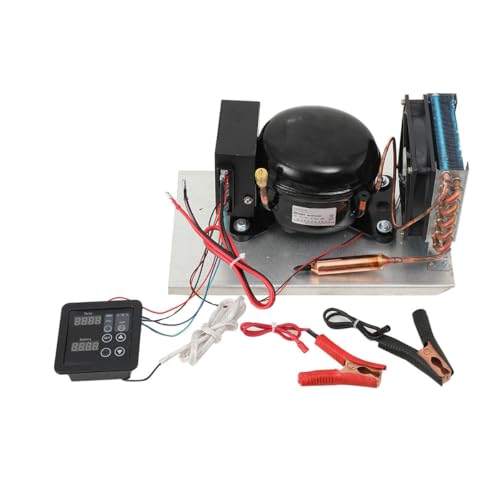 SUDEG DC 12-24V Car Refrigeration Air Compressor Fridge Freezer Marine Solar with Temperature Controller,Working volume:2.5cm³,2000-3500RPM,BD25HC