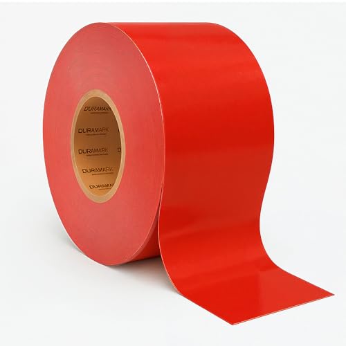 Image of DuraMark EC700 Floor Marking Tape for Concrete and Pavement | Industrial Marking Tape for Warehouses | Long-Lasting | High Durability, Red, 3 Inches by 36 Feet