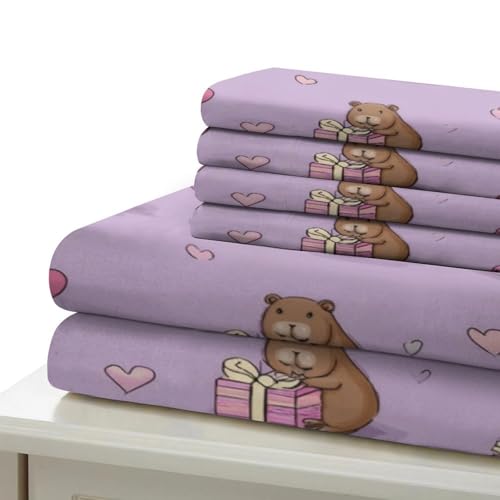 Housse de couette capybara 200x200 parure lit microfibre imprimée - 7