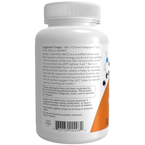 NOW Supplements Acetyl-L-Carnitine Powder