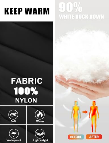 TBMPOY Women's Packable Down Jacket Lightweight Winter Puffer Jacket Hooded Warm Coat Waterproof Quilted Thermal Jackets3