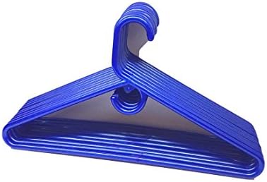 THE UM24 Set of 9 Heavy Duty Tubular Hangers Blue Jumbo Plastic Closet Organization Adult Coat Suit Cloth Hanger
