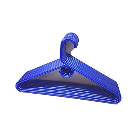 THE UM24 Set of 9 Heavy Duty Tubular Hangers Blue Jumbo Plastic Closet Organization Adult Coat Suit Cloth Hanger Cover