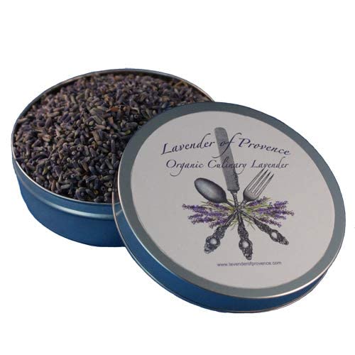 tin of premium fresh organic culinary dried lavender buds
