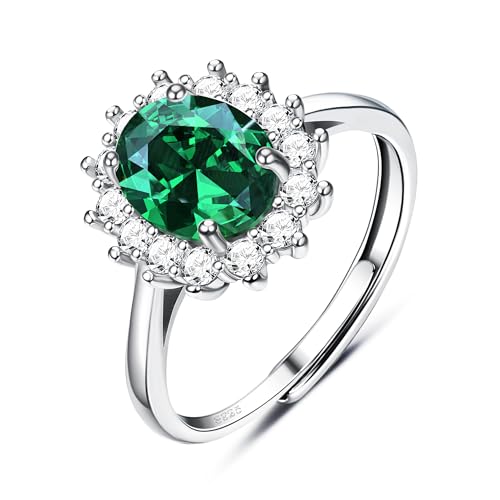 Adramata Anillo de Plata de Ley 925 para Mujeres, Zafiro de Compromiso Ajustable, Joya de Aniversario para Ella