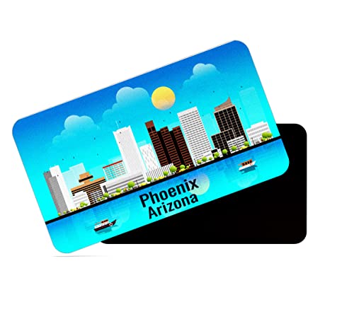 Image of dhcrafts Rectangular Rubber Fridge Magnet /Magnetic Card Blue Arizona Phoenix Design Pack of 1 (8.6cm x 5.4cm)
