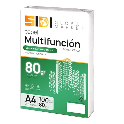 Papel A4, Folios de 80gr, Papel Impresora, Paquete de...