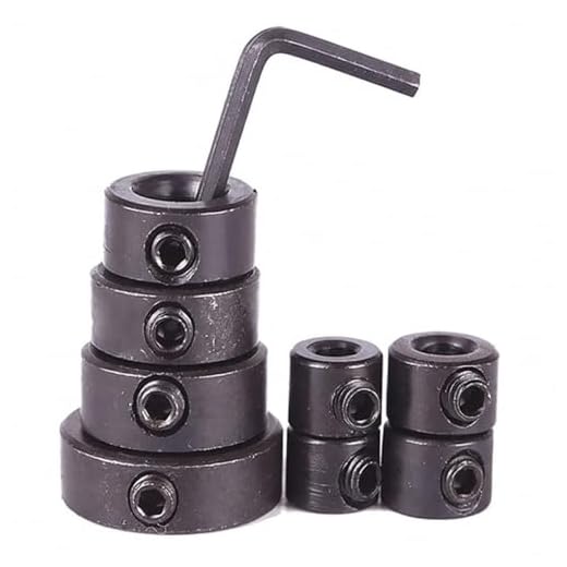 8pcs Drill Stop Ring Set, 3-16mm Carbon Steel Locking Rings with Wrench, Woodworking Screw Tightener Drill Bit Positioning Circles, Adjustable Drill Accessory