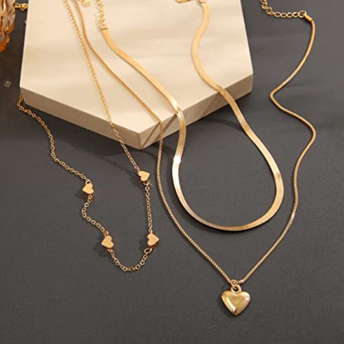Three Layers Of Love Necklace Multi Layers Of Overlapping Collarbone Chain Female Advanced Luxury Snake Bone Chain For Women Girls #TOP5