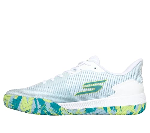 Image of Skechers Men's Pickleball Viper Court Pro 2.0 Sneaker, White /Turquoise, 11 Medium