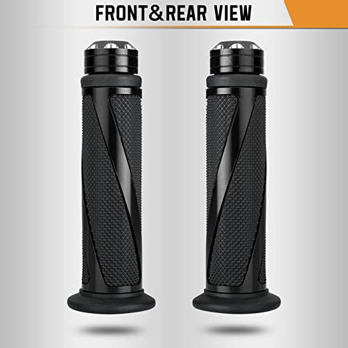 lifcasual Punhos de mão de borracha de metal em forma de sarja de motocicleta universal Punho de ace