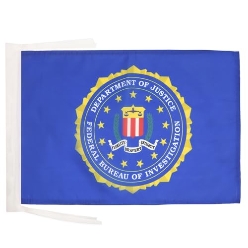 AZ FLAG United States FBI Flag 18'' x 12'' cords - US Federal Bureau of Investigation SMALL flags 30 x 45cm - Banner 18x12 in