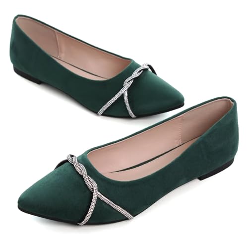 Image of Stunner Womens Flats Fashion Pointed Toe Bowknot Ballet Flats Cute Slip On Dress Flats Comfortable Party Wedding Flats2
