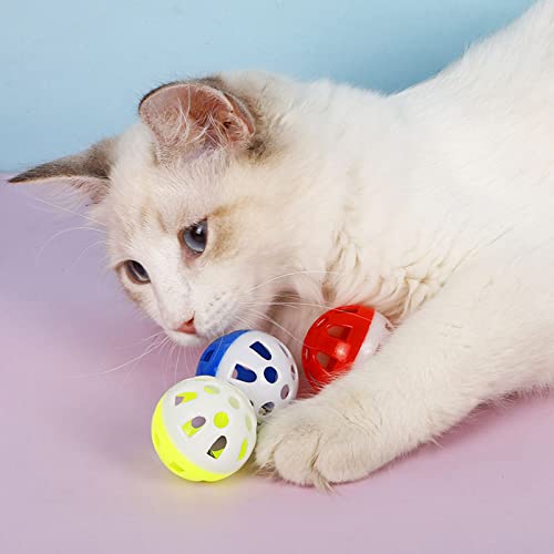 Jiuhao Cat Toy Balls with Bell, Interactive Plastic Cat Toy Balls for Indoor Activity and Chase Training, 12PCS - Image 4