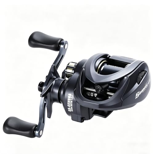 Micro Carrete Baitcasting Ultraligero 5 oz Baitcaster, 11LB Máximo Arrastre Fibra de Carbono Mixta, Relación de Engranajes 7.2:1, Diseño Compacto para Pesca en Agua Dulce CEVONA miniatura 1