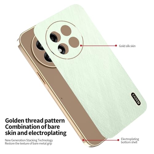 Coque Oneplus 13R antichoc fine en silicone vert texture fil doré - 4