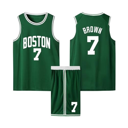 Completo de Baloncesto para Niños, Camiseta sin Mangas y Pantalón Corto, Equipación Baloncesto Niño/Hombre Verde 2XL