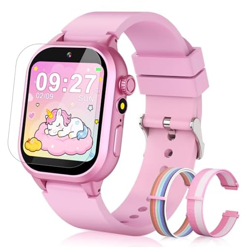 Kids Smart Watch Girls Gift for Girl Aged 5-12, 40 Games HD TouchScreen Kids Watch with Video Camera Music Pedometer Audiostory Learn Card Toys Birthday Gifts for Girls Ages 5 6 7 8 9 10(Pink)