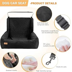 Dog Car Seat Pet Booster Car Seat for Mid/Large Dogs, Dog Car Seat is Safe and Comfortable, and can be Disassembled for Easy Cleaning, Comfy Ultra Soft Car Travel Bed (Black Soft Medium Dog Car Seat) Dog Car Seat Pet Booster Car Seat for MidLarge Dogs Dog Car Seat is Safe and Comfortable and can be Disassembled for Easy Cleaning Comfy Ultra Soft Car Travel Bed Black Soft Medium Dog Car Seat