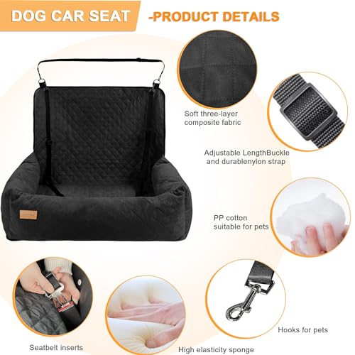 Dog-Car-Seat-Pet-Booster-Car-Seat-for-MidLarge-Dogs-Dog-Car-Seat-is-Safe-and-Comfortable-and-can-be-Disassembled-for-Easy-Cleaning-Comfy-Ultra-Soft-Car-Travel-Bed-Black-Soft-Medium-Dog-Car-Seat Dog Car Seat Pet Booster Car Seat for MidLarge Dogs Dog Car Seat is Safe and Comfortable and can be Disassembled for Easy Cleaning Comfy Ultra Soft Car Travel Bed Black Soft Medium Dog Car Seat