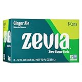 Zevia Zero Calorie Soda, Ginger Ale, 12 Ounce Cans (Pack of 6)
